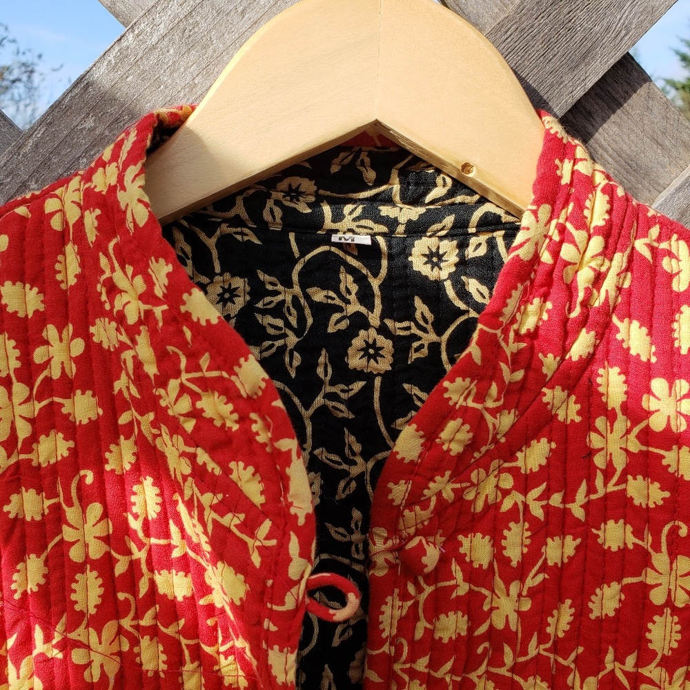 Quilted reversible jacket.